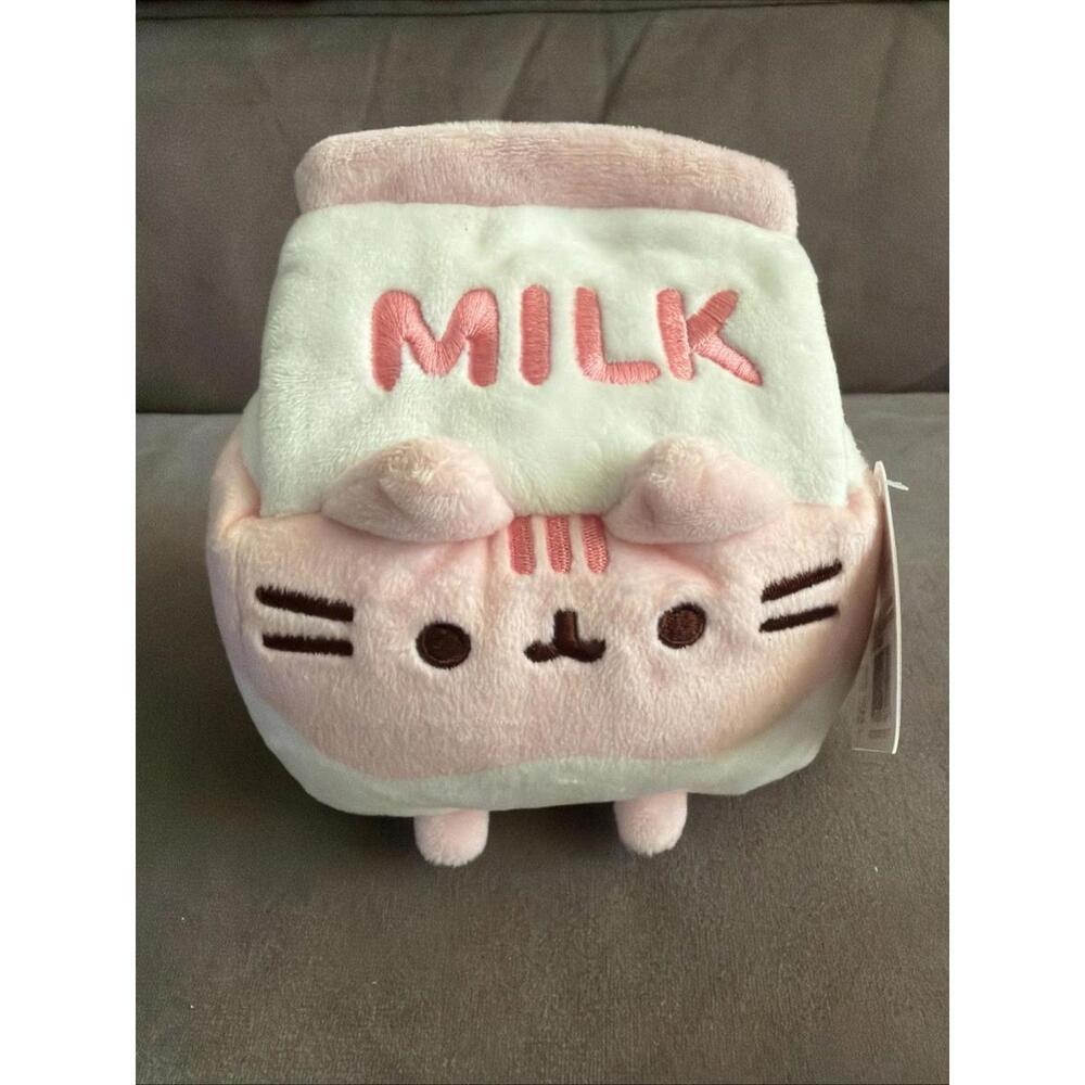 Gund Pusheen Strawberry Milk Plush 5-inch Pink Stuffed Cat New with Tags NWT